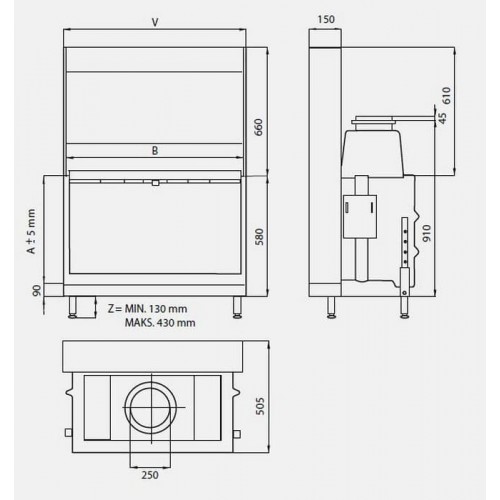 Каминная топка KFD Linea H 1050 4.0