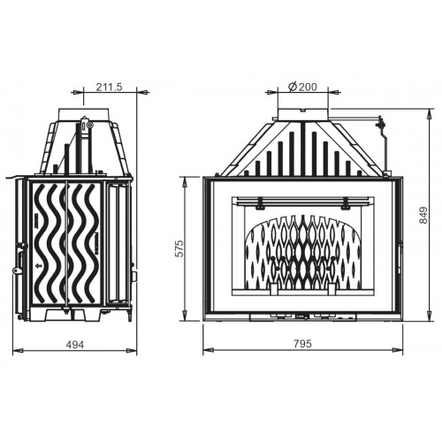 Каминная топка Invicta 800 Grand Angle