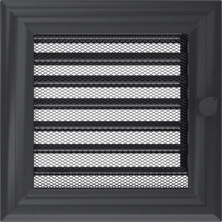 Вентиляционная решетка Oskar графитовый с жалюзи (17х17) 17OGX