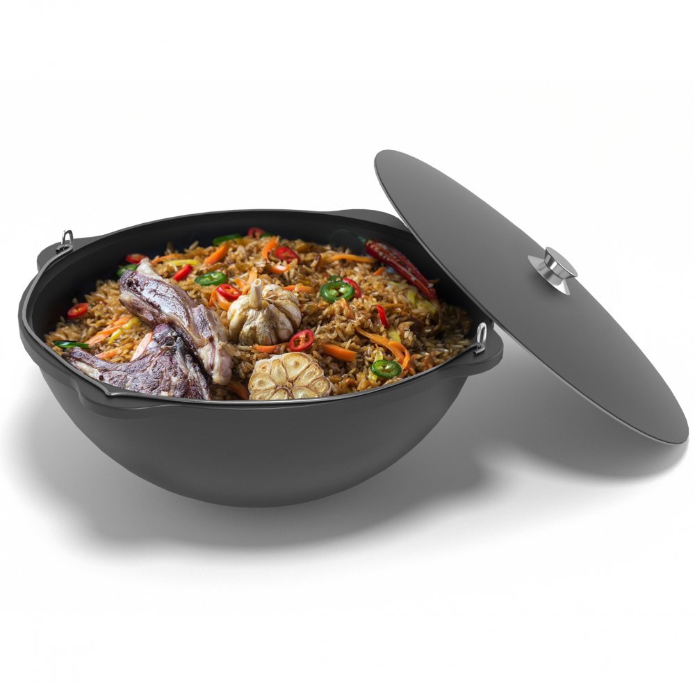 Казан чугунный Везувий 12 л с ручкой (без крышки)