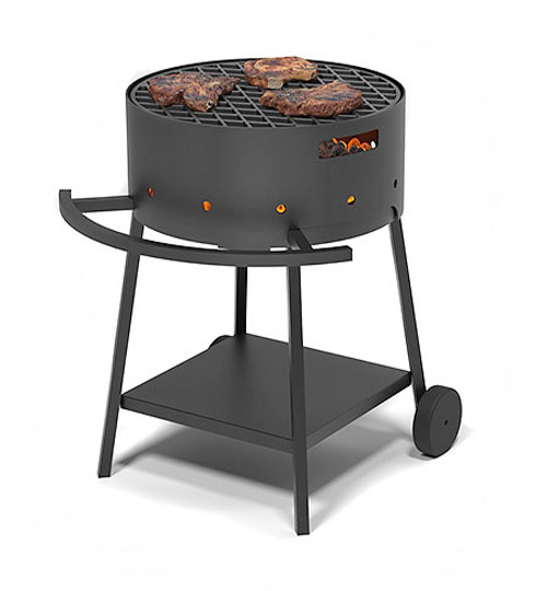 Мангал Везувий "Дачник" с чугунной решеткой "Стейк" Ø 450 мм на подставке