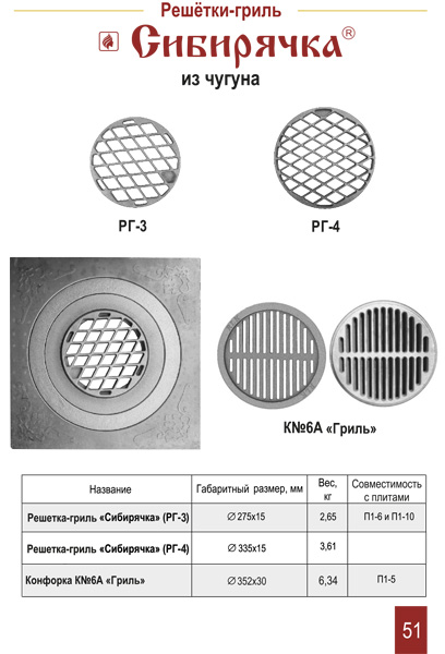 Решетка-Гриль РГ-4 Сибирячка