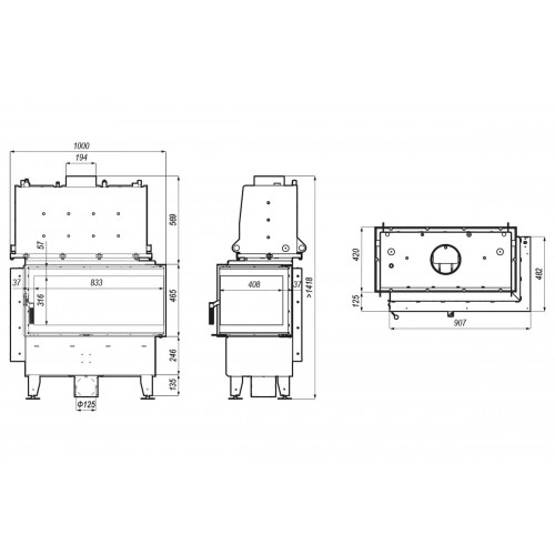 Каминная топка Defro Home Riva ME BP Short