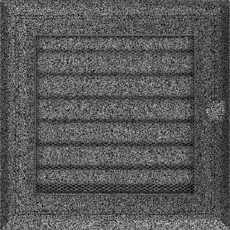 Вентиляционная решетка Oskar черный-хром с жалюзи (17х17) 17OSCX