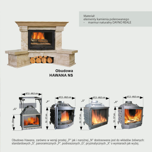 Каминная облицовка HAWANA из мрамора