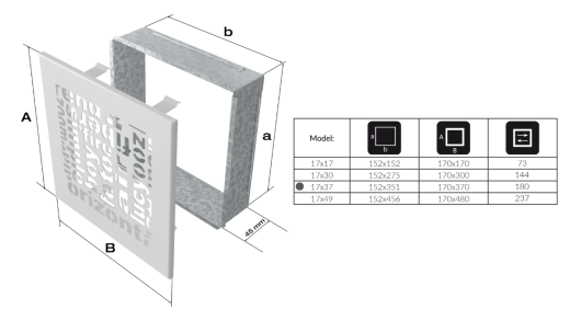 Вентиляционная решетка черная ABC (17х37) 37ABC/C