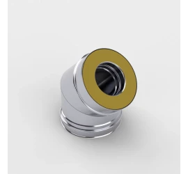 Отвод 45° сэндвич d100/200 мм 1/0,45 мм AISI304/оцинковка