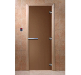 Стеклянная дверь для бани и сауны DoorWood «Бронза Матовая» 1900х700