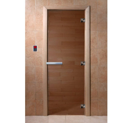 Стеклянная дверь для бани и сауны DoorWood «Бронза» 2000х900