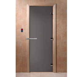 Стеклянная дверь для бани и сауны DoorWood «Графит Матовая» 2000х700