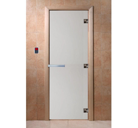 Стеклянная дверь для бани и сауны DoorWood «Сатин» 2000х800