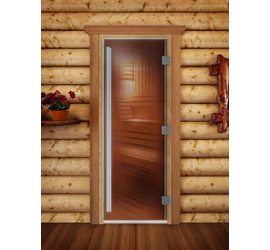 Стеклянная дверь для бани и сауны DoorWood «Престиж Бронза Матовая» 2000х700