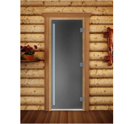 Стеклянная дверь для бани и сауны DoorWood «Престиж Графит Матовый» 2000х800