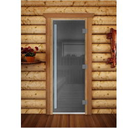 Стеклянная дверь для бани и сауны DoorWood «Престиж Графит» 2000х700