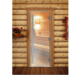 Стеклянная дверь для бани и сауны DoorWood «Престиж Прозрачная» 2000х800