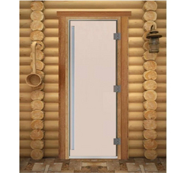 Стеклянная дверь для бани и сауны DoorWood «Престиж Сатин» 2000х800