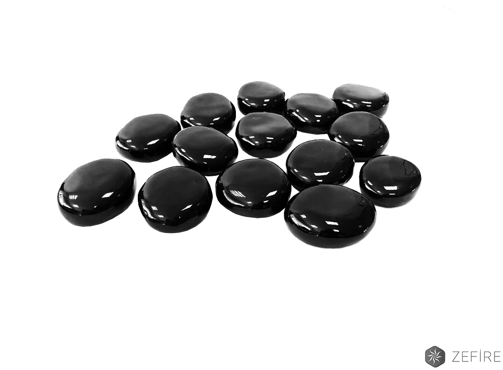 Декоративные керамические камни черные 14 шт
