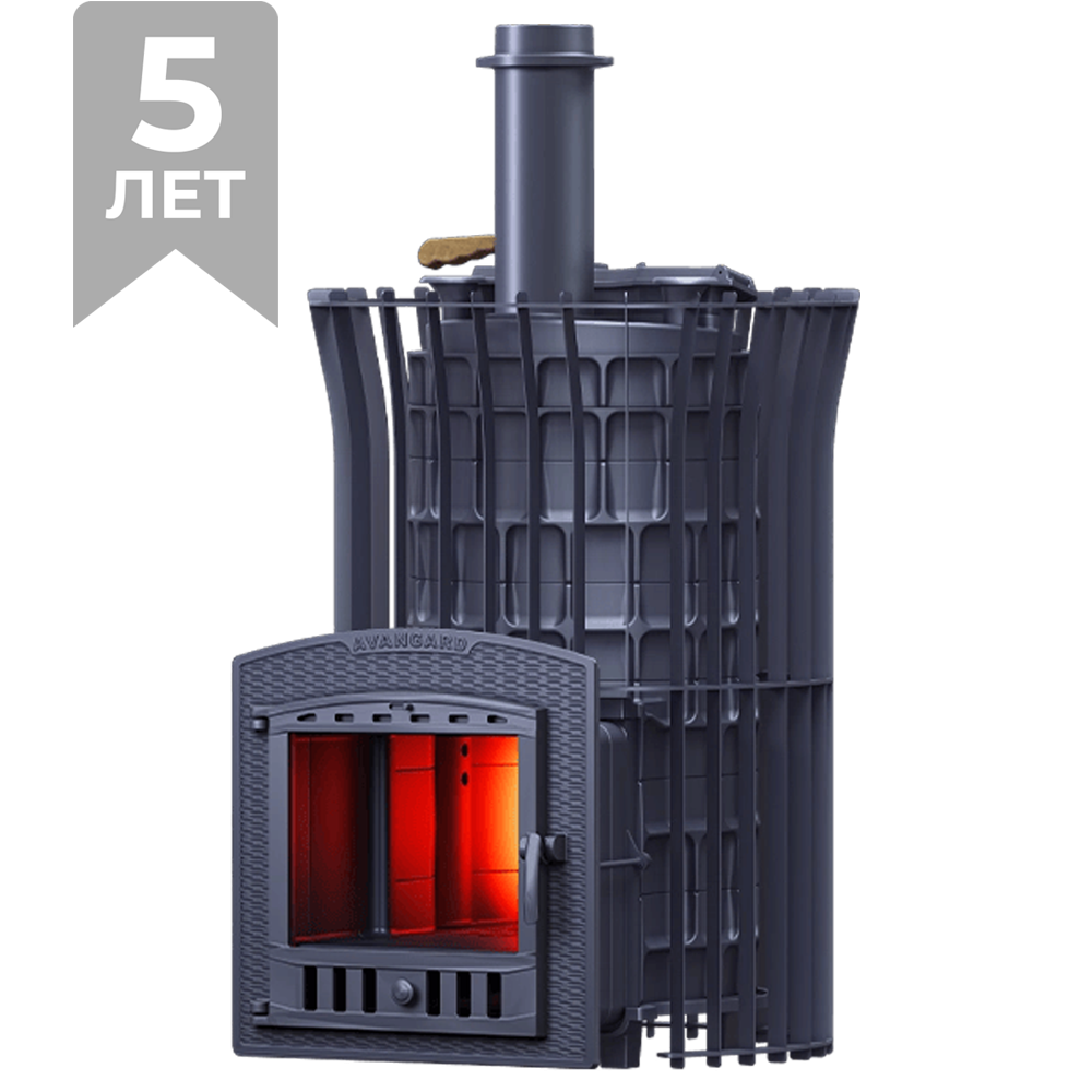 Печь для бани Технолит Авангард ЗК 40 (П2) Ураган в сетке Тюльпан