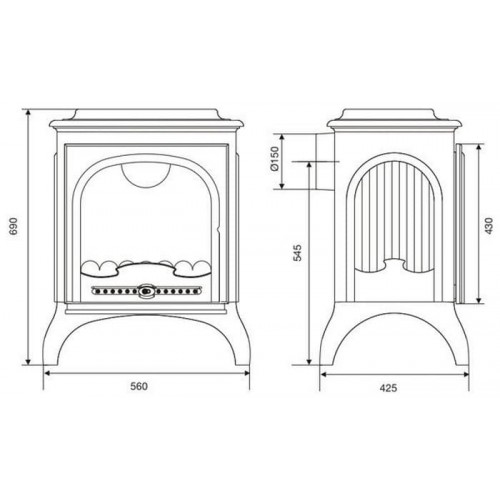 Печь-камин Invicta Seville, эмаль бежевая