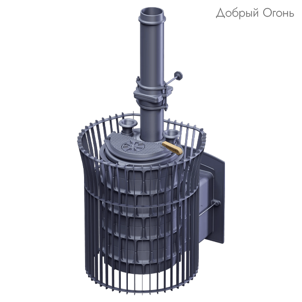 Печь для бани Технолит Авангард ЗК 40 (П2) Ураган в сетке Тюльпан