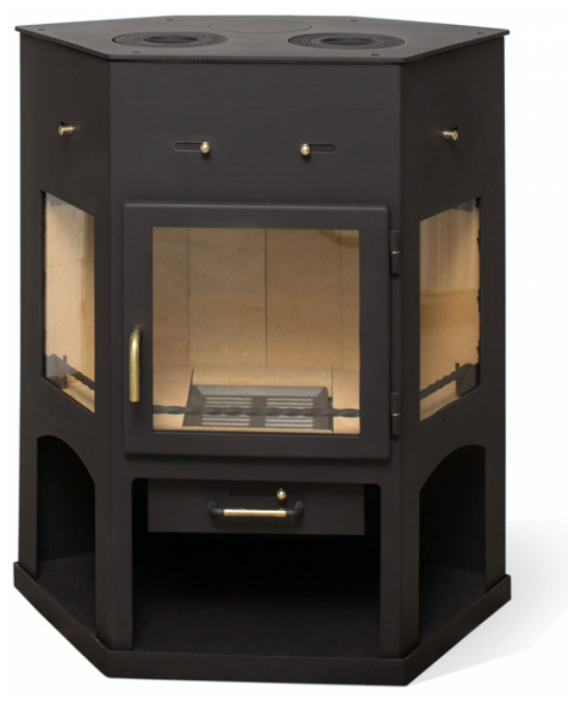 Печь-камин Метабел АОТ 11.0 (в модификации "Енисей, с плитой")