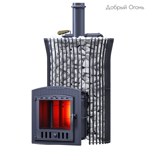Печь для бани Технолит Авангард ЗК 40 (П2) Ураган в сетке Тюльпан