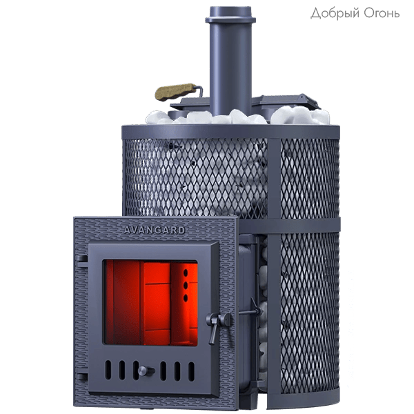 Печь для бани Технолит Авангард ЗК 25 (М) Ураган в круглой сетке