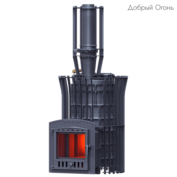 Печь для бани Технолит Авангард ЗК 40 (П2) Ураган в сетке Тюльпан