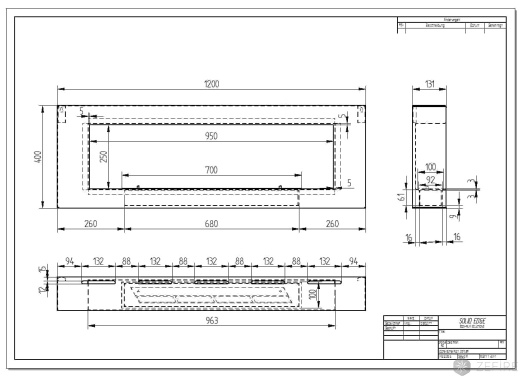 Биокамин ZeFire Orion 1200 с белой рамкой