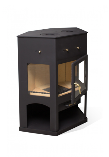 Печь-камин Метабел АОТ 11.0 (в модификации "Енисей, с плитой")