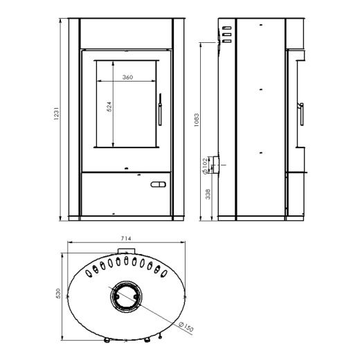 Печь-камин АОТ 11.0 (в модификации "Дунай")