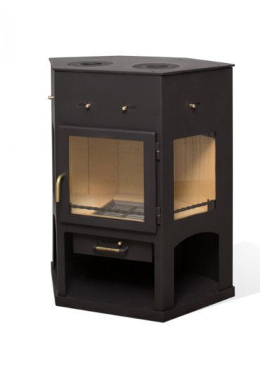 Печь-камин Метабел АОТ 11.0 (в модификации "Енисей, с плитой")