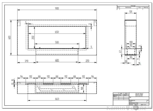 Биокамин ZeFire Orion 900 с белой рамкой и стеклом