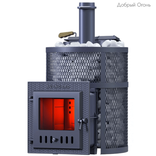 Печь для бани Технолит Авангард ЗК 25 (М) Ураган в круглой сетке