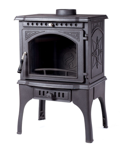Печь-камин для отопления Fireway Cooker "Антрацит" в магазине Добрый Огонь в рассрочку