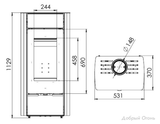 Печь-камин “Нарочь” АОТ 7.0-01
